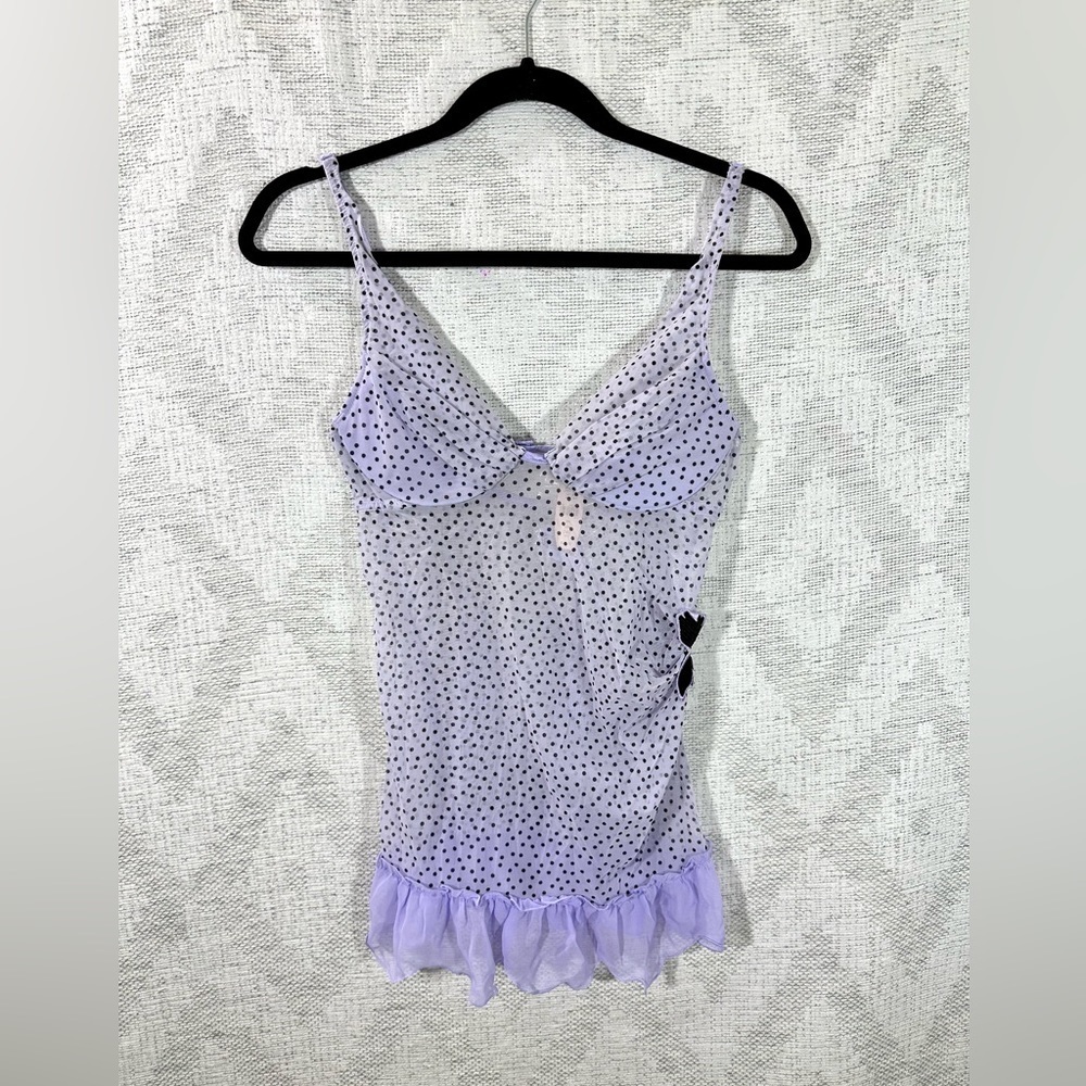 NWT victoria's secret purple polka dot chemise size 34C